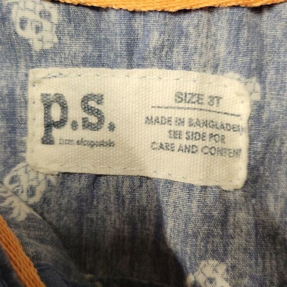 P.S. TODDLER YOUTH PINEAPPLE SKULLS SHORT SLEEVE BUTTONDOWN SHIRT SIZE 3T - Picture 3 of 6